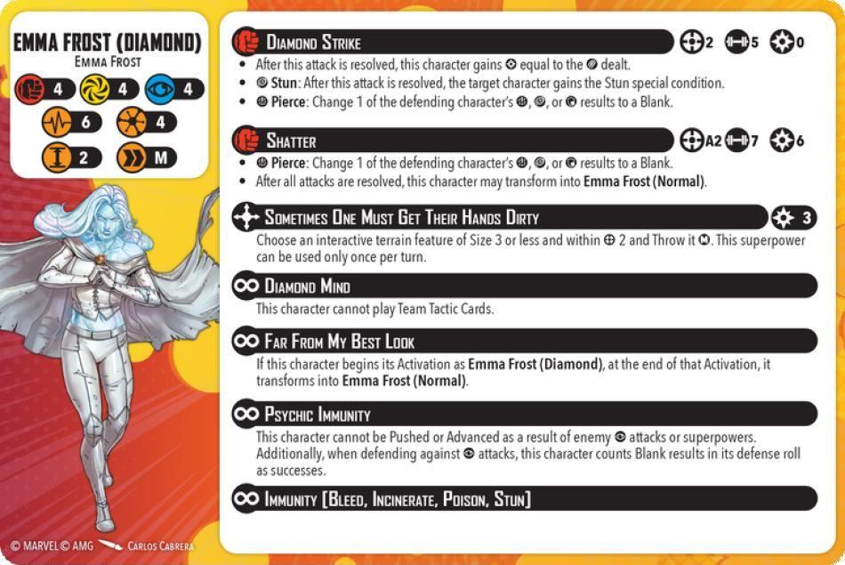 Emma Frost (Diamond) injured