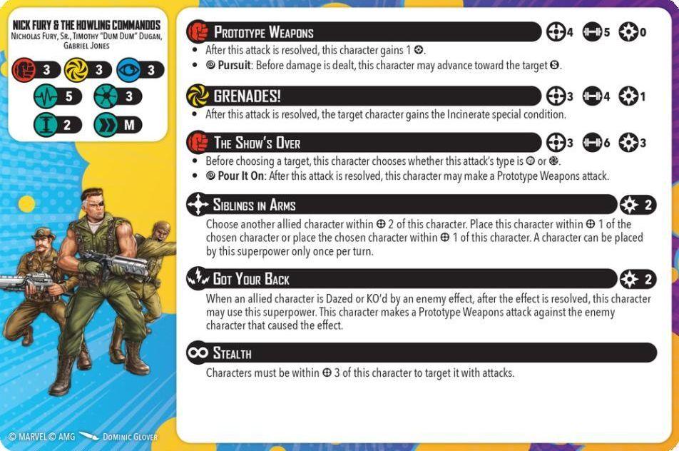 Nick Fury, Sr. & Howling Commandos healthy