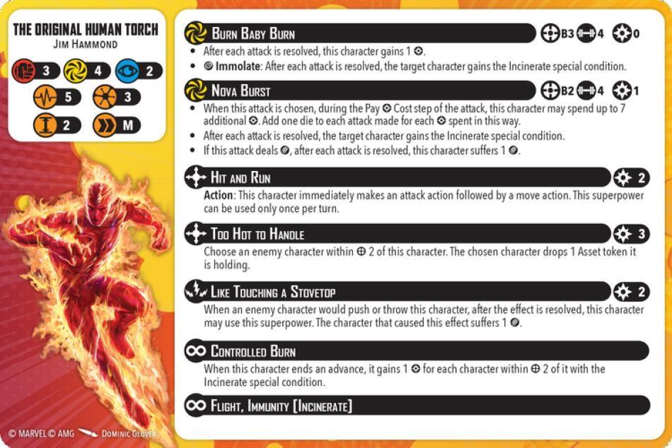 The Original Human Torch injured